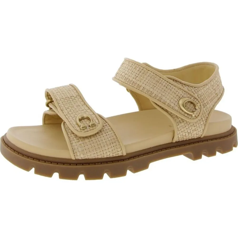 Coach Womens Tan Logo Strappy Sandals NWT